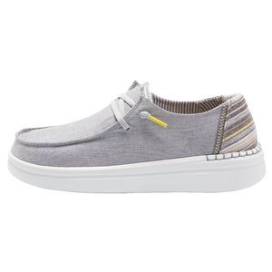 Hey Dude Wendy Rise Grey Lines Size 10 Like New!